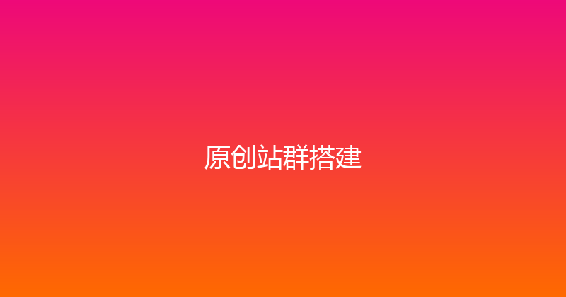 原创站群搭建 封面图