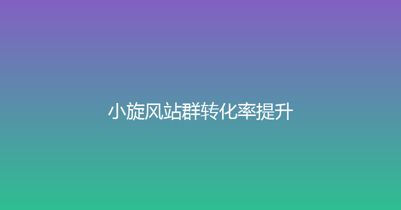 小旋风站群转化率提升 封面图