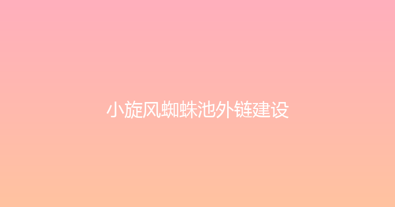小旋风蜘蛛池外链建设 封面图