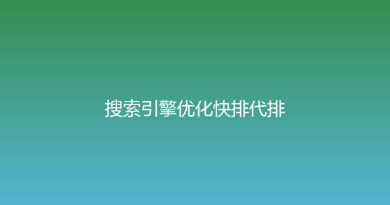 搜索引擎优化快排代排 封面图