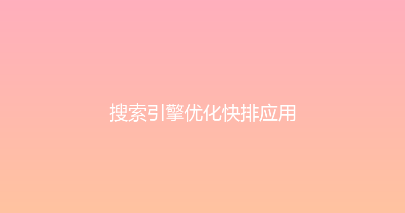 搜索引擎优化快排应用 封面图
