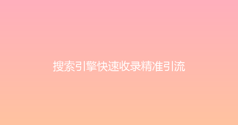 搜索引擎快速收录精准引流 封面图