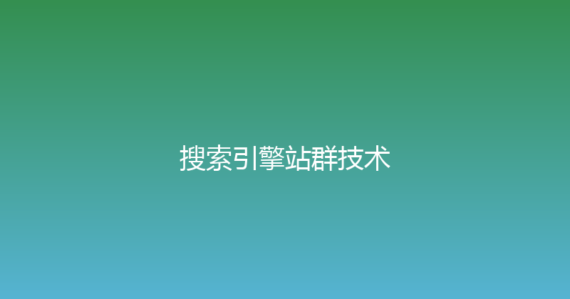 搜索引擎站群技术 封面图