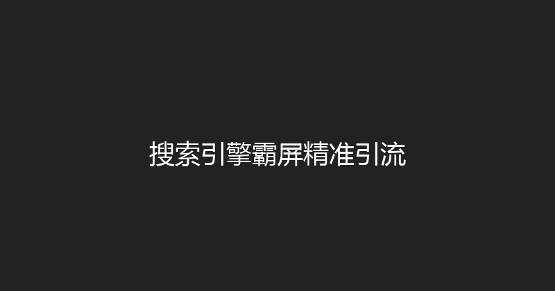 搜索引擎霸屏精准引流 封面图
