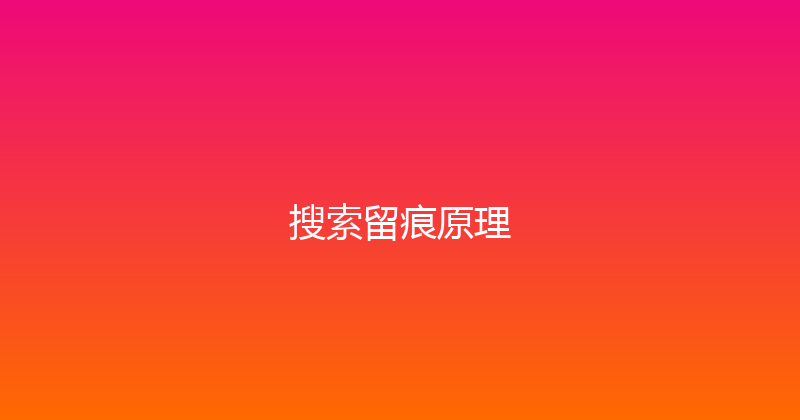 搜索留痕原理 封面图