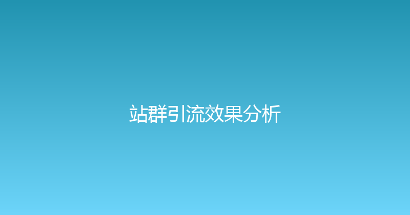 站群引流效果分析 封面图