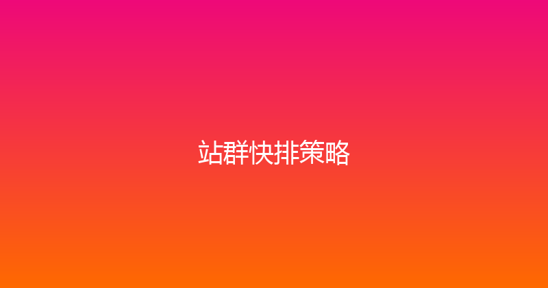 站群快排策略 封面图