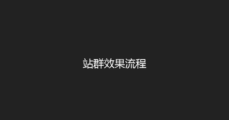站群效果流程 封面图