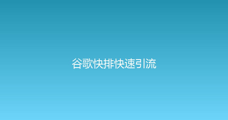 谷歌快排快速引流 封面图