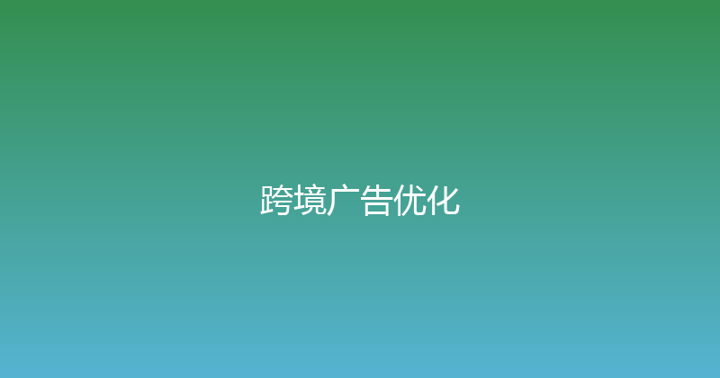 跨境广告优化 封面图