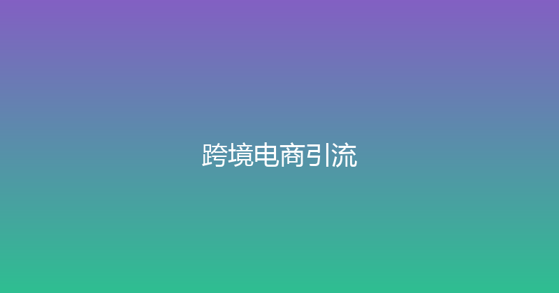 跨境电商引流 封面图