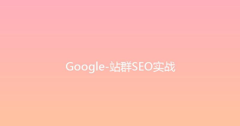 Google-站群SEO实战 封面图