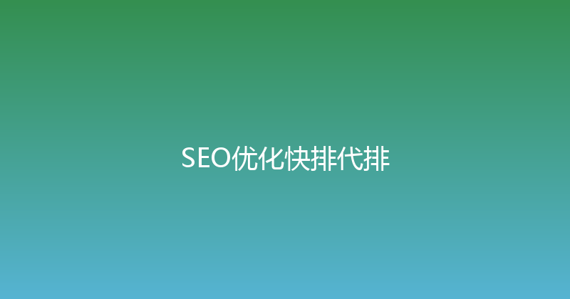 SEO优化快排代排 封面图