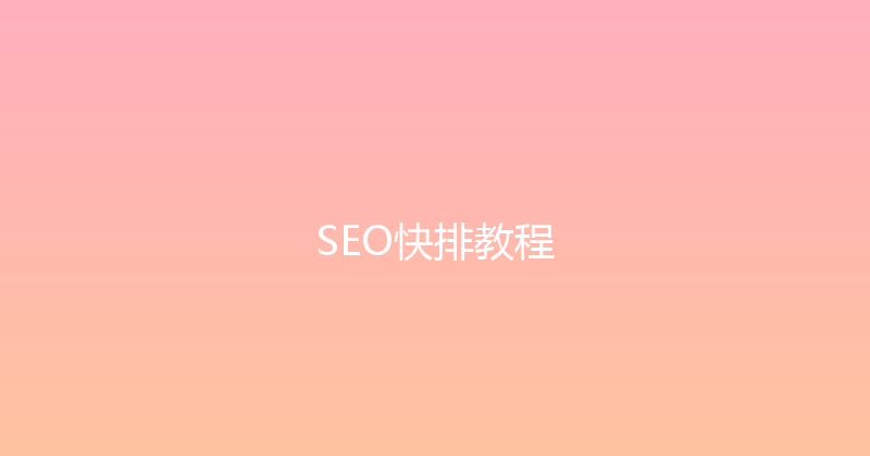 SEO快排教程 封面图