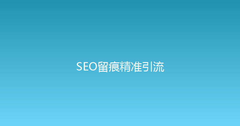 SEO留痕精准引流 封面图